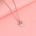 Infinity symbol 925 silver necklace with heart-cut drop detail