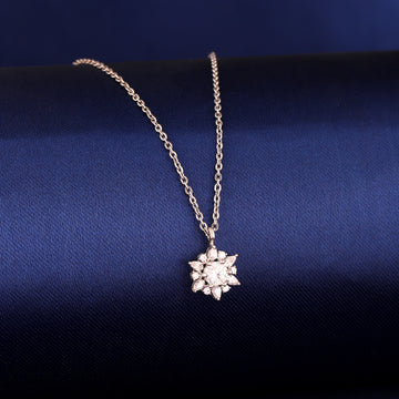 Radiant 925 silver sunburst pendant necklace on dark background