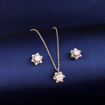 925 silver pendant and earring set styled on dark blue background