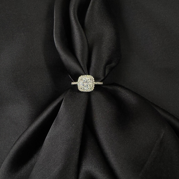Elegant Cushion-Cut Halo Ring – 925 Silver ✨