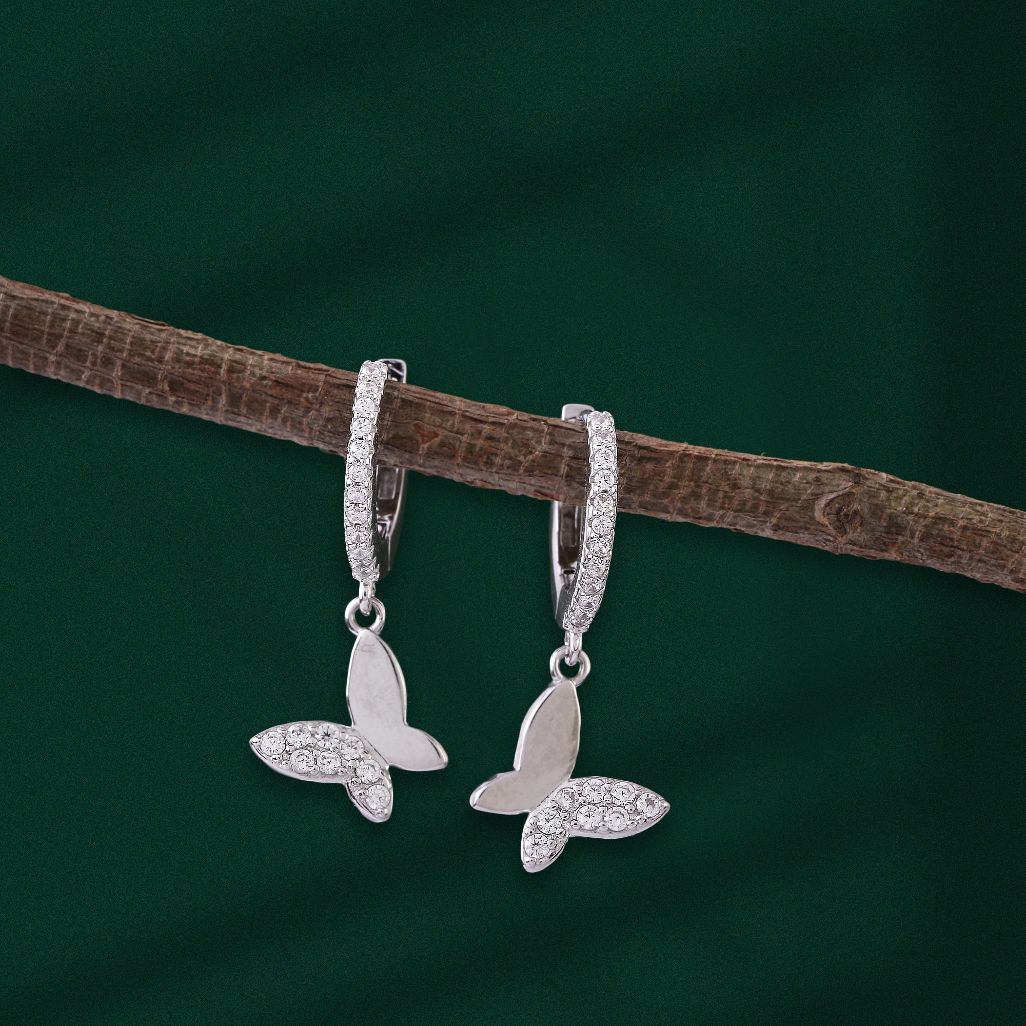 Crystal Wing Drop Earrings