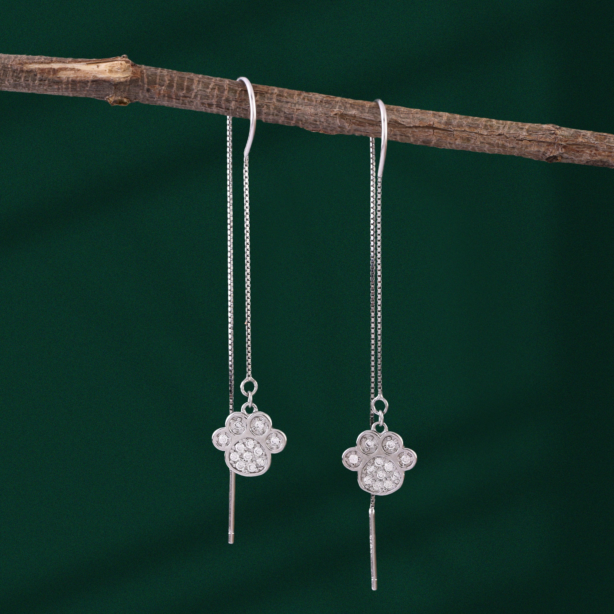 Paws of Sparkle Threader Earrings