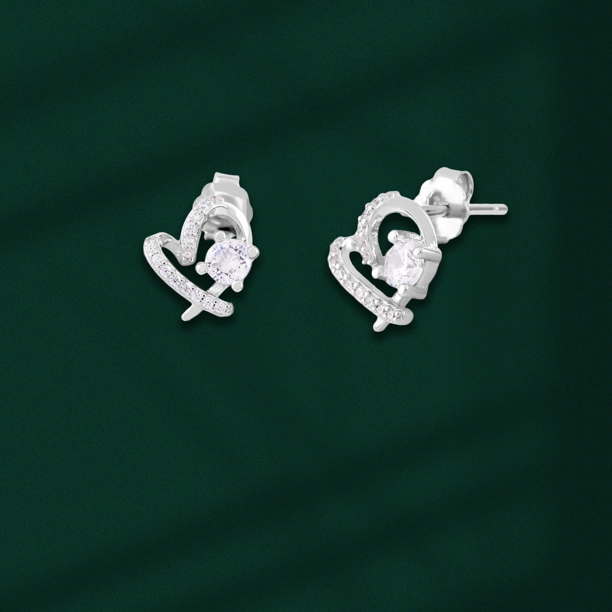 Enchanted Embrace Heart Studs