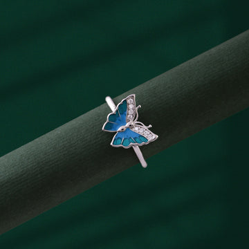 💙 925 Silver Oceanic Split-Wing Butterfly Ring