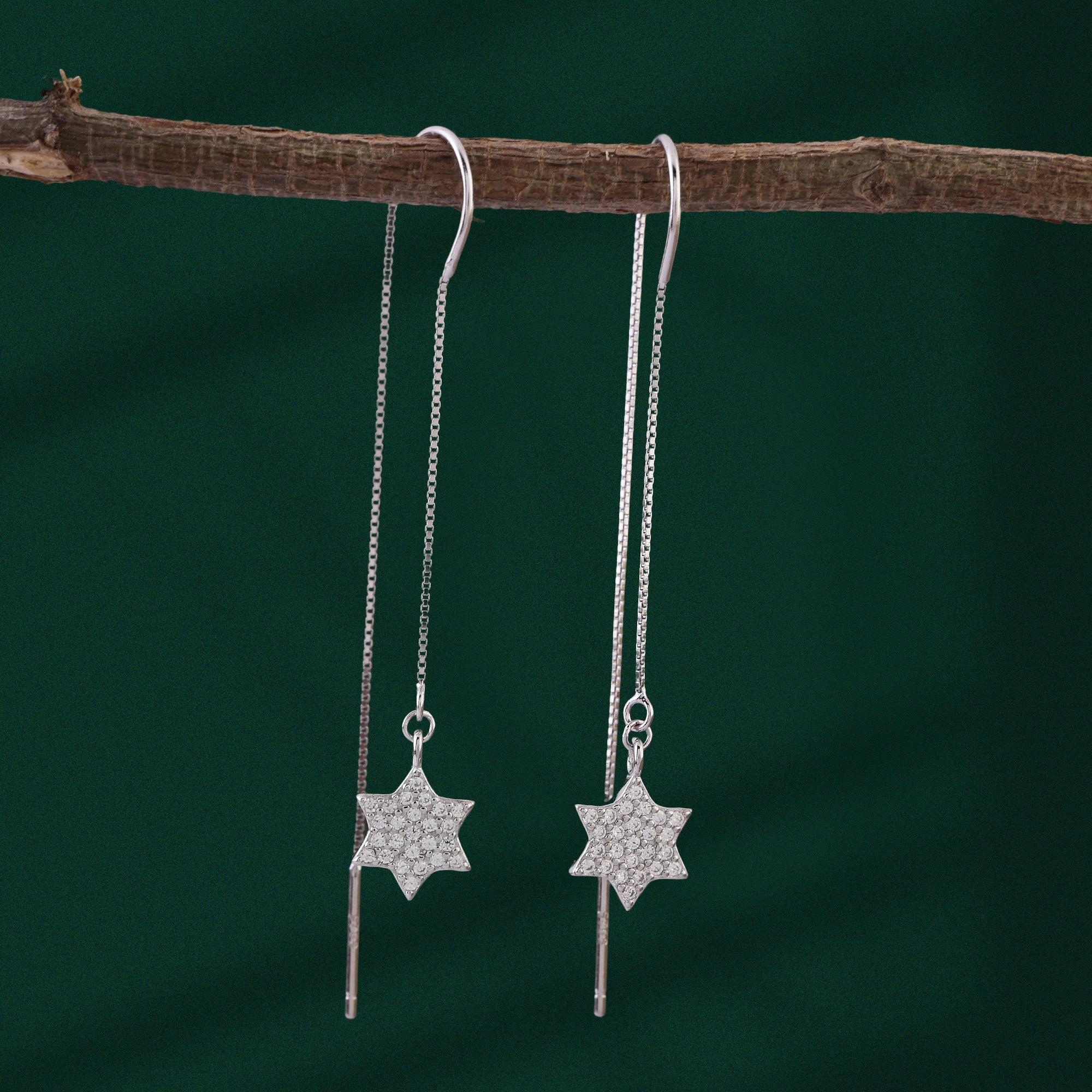Twinkle Star Threader Earrings (sui dhaga)