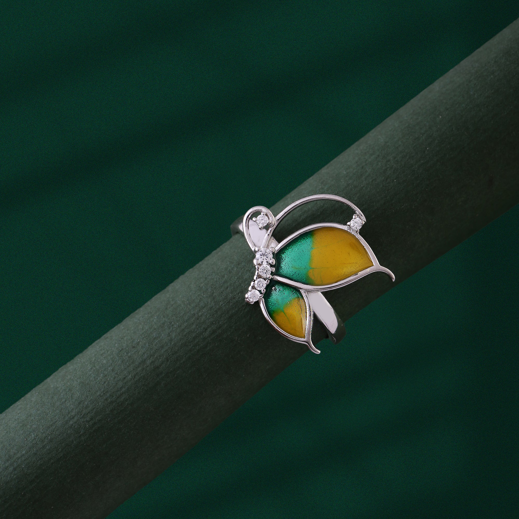 Sunlit Meadow Butterfly Ring