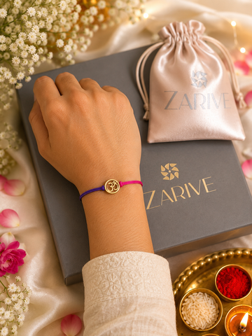 24K Gold plated 925 sterling silver  OM rakhi