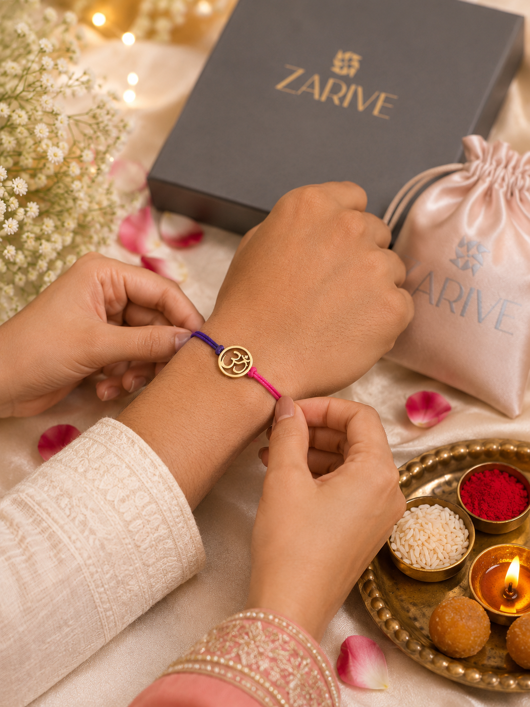 24K Gold plated 925 sterling silver  OM rakhi