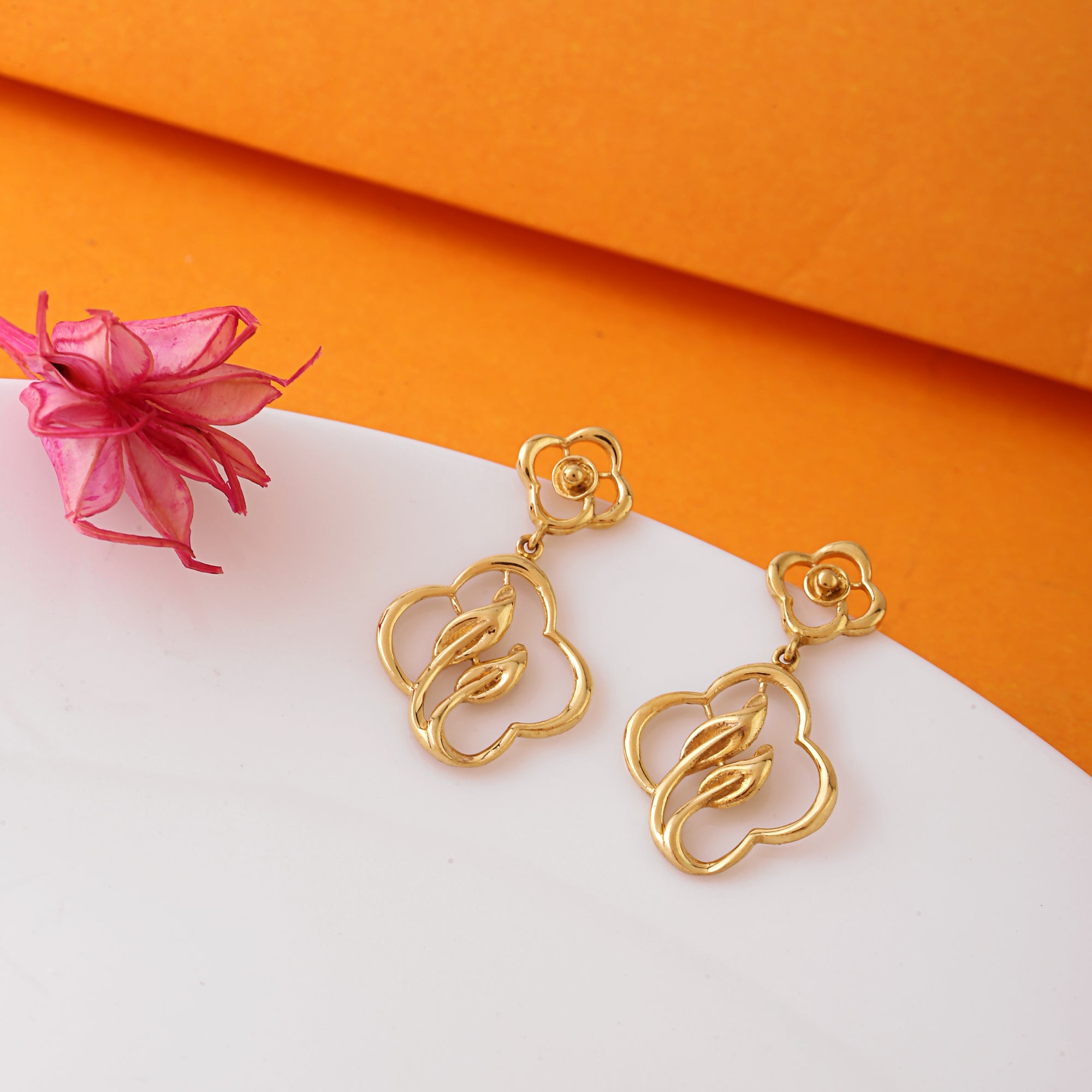 Golden Bloom Petal Earrings – 92.5 Sterling Silver
