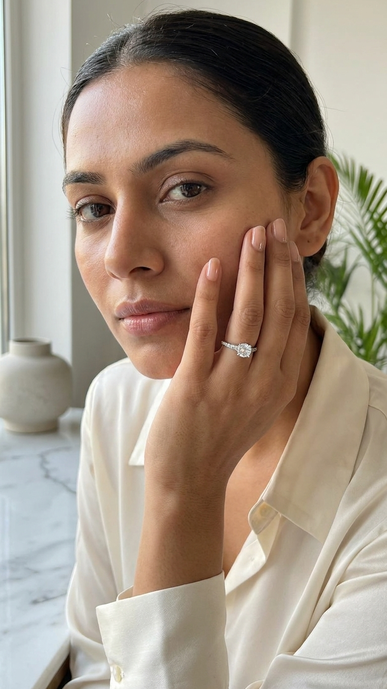 Minimal Luxury Solitaire Ring in 925 Silver ✨