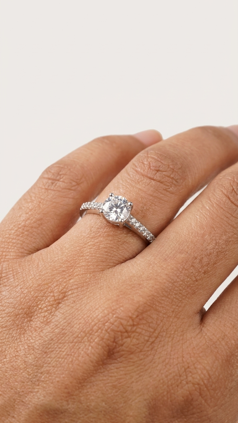 Minimal Luxury Solitaire Ring in 925 Silver
