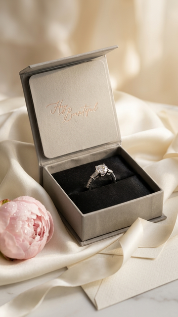 Classic Baguette Halo Ring