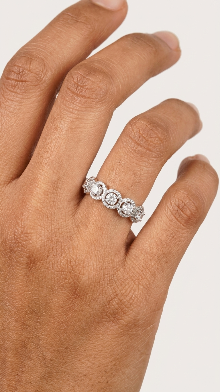 925 Infinity Trio Halo Ring
