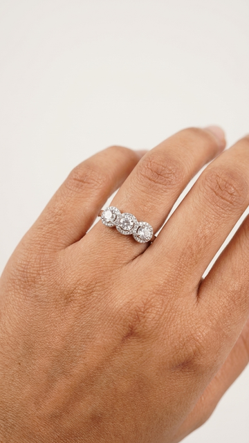 925 Infinity Trio Halo Ring