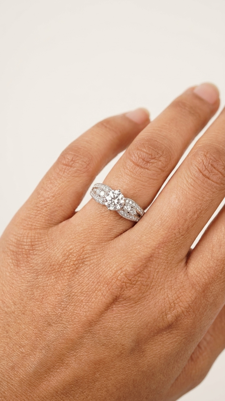 Classic Three-Stone Style Ring – 925 Silver ✨