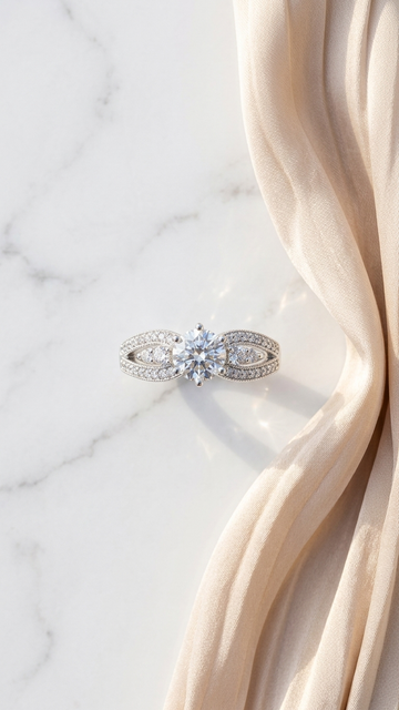 Classic Three-Stone Style Ring – 925 Silver ✨