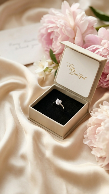 Heart-Shaped Solitaire Ring in 925 Silver ❤️