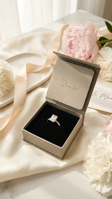 Emerald-Cut Solitaire Ring in 925 Silver ✨