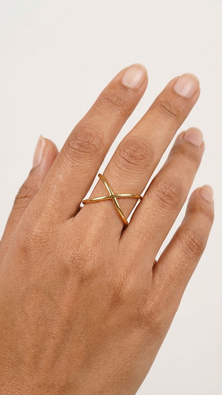 ❌ 925 Silver Minimalist Criss-Cross "X" Ring