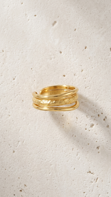✨ 925 Silver Hammered Triple-Band Statement Ring