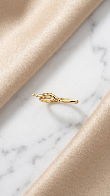 〰️ 925 Silver Fluid Wave Statement Ring