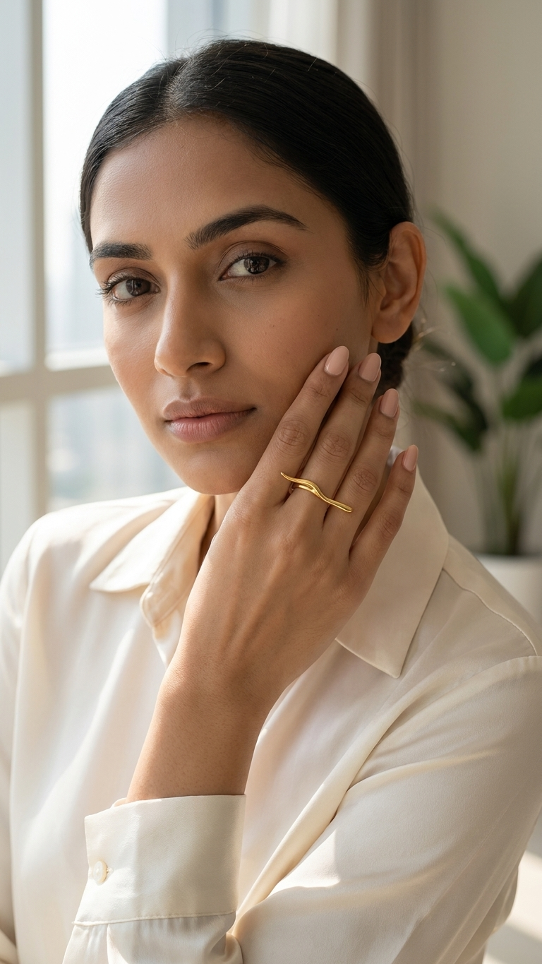〰️ 925 Silver Fluid Wave Statement Ring