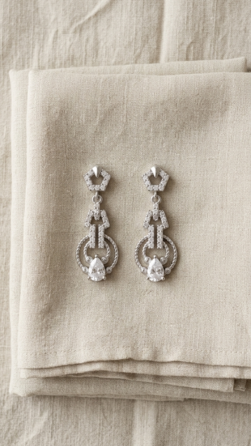 👑 925 Silver Regal Crown Dangle Earrings