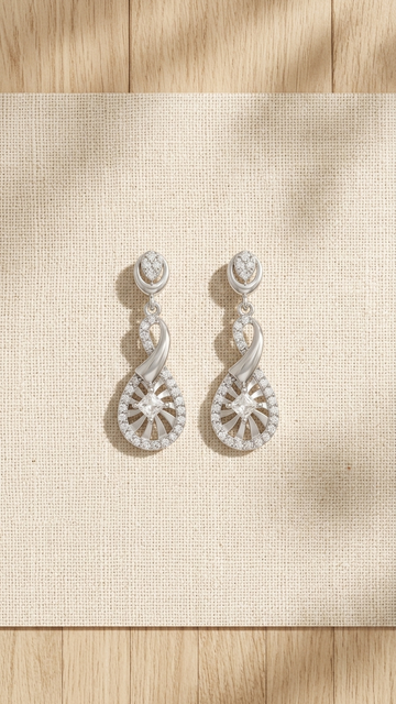 🎀 Infinity Knot & Halo Drop 925 Silver Earrings