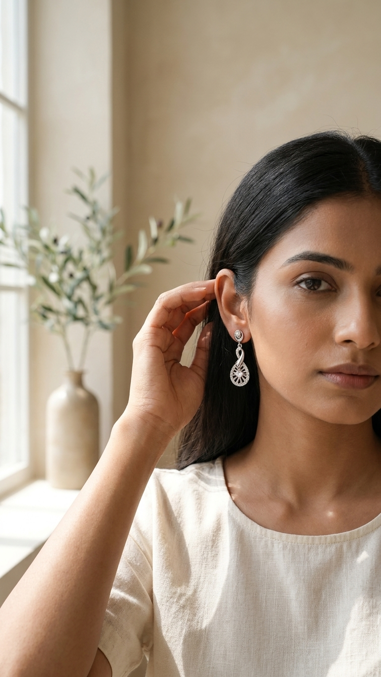 🎀 Infinity Knot & Halo Drop 925 Silver Earrings
