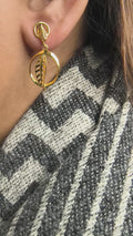 925 silver golden leaf circle earrings styled for festive and everyday wear