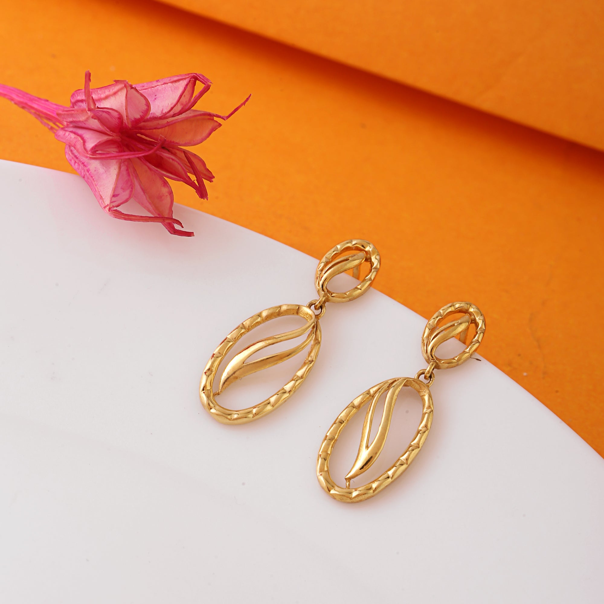 Golden Wave Sterling Silver Earrings