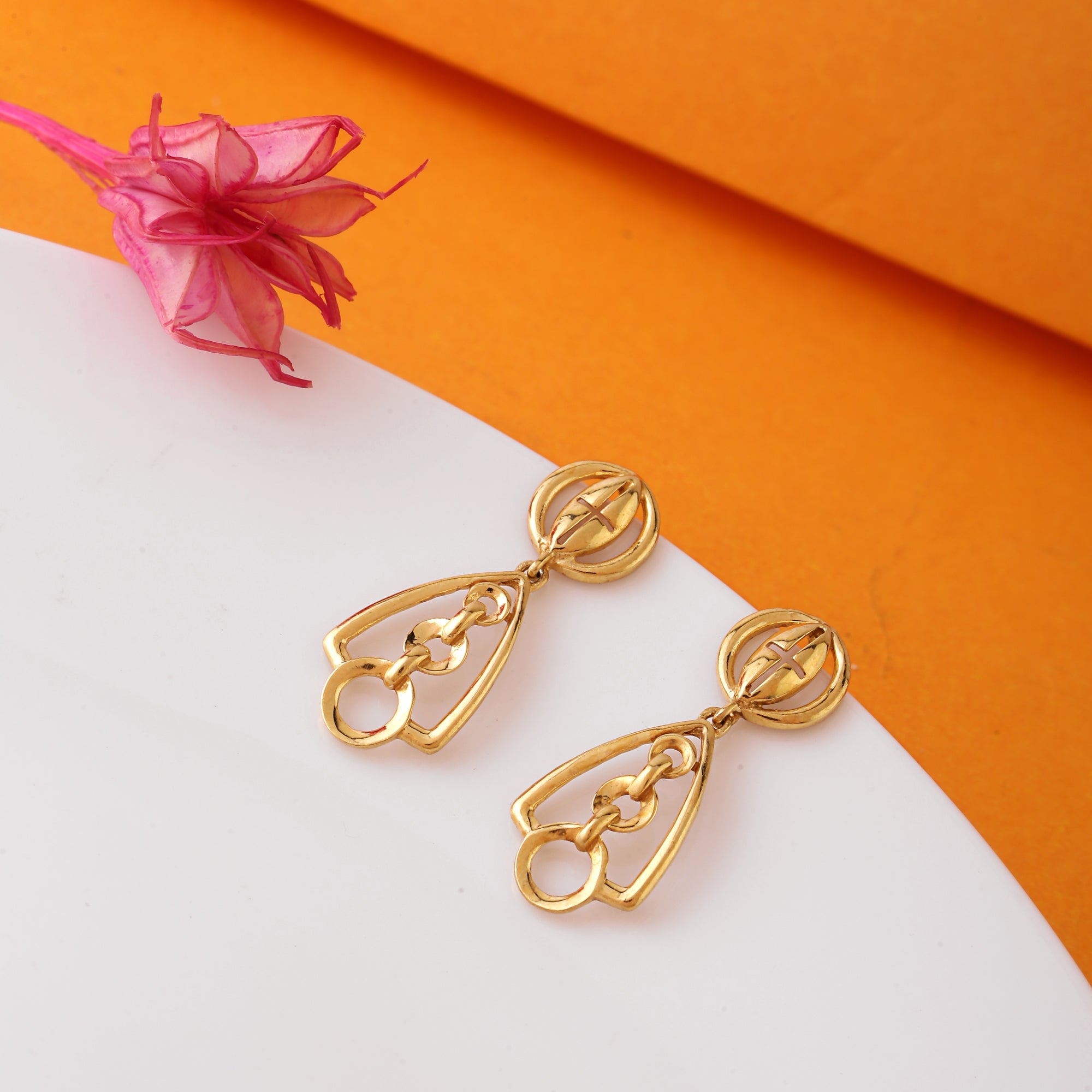 Golden Orbit Sterling Silver Earrings